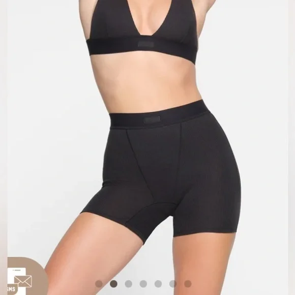 SKIMS Cotton Rib Boxer -Soot NWT sz XL - Picture 1 of 4